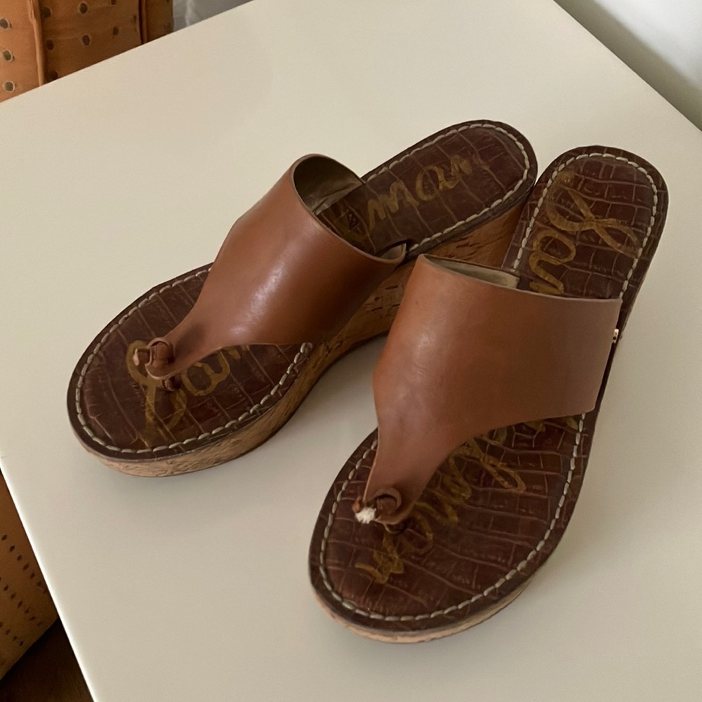 Sam Edelman cork heel sandals. Very good condition